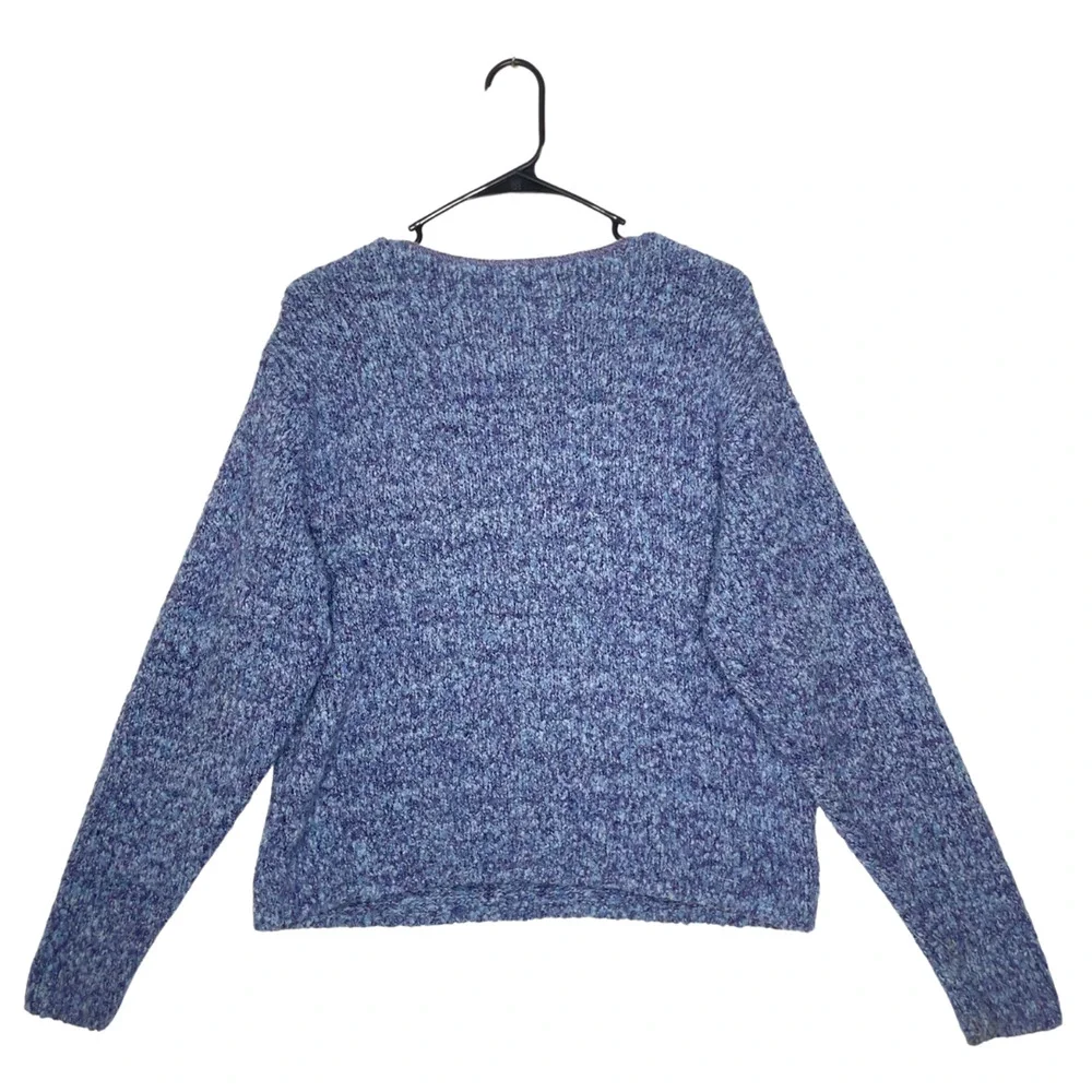 Vintage Alps Sweater Womens L Blue Chunky Boat Neck Pullover Boho Artsy Y2K - Picture 2 of 7